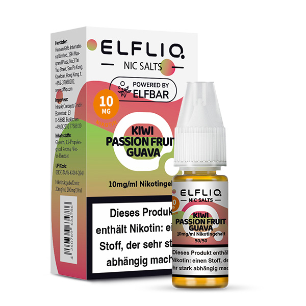 Elfbar Elfliq Kiwi Passion Fruit Guava 10mg 10ml Elfbar Elfliq Kiwi Passion Fruit Guava 10mg 10ml