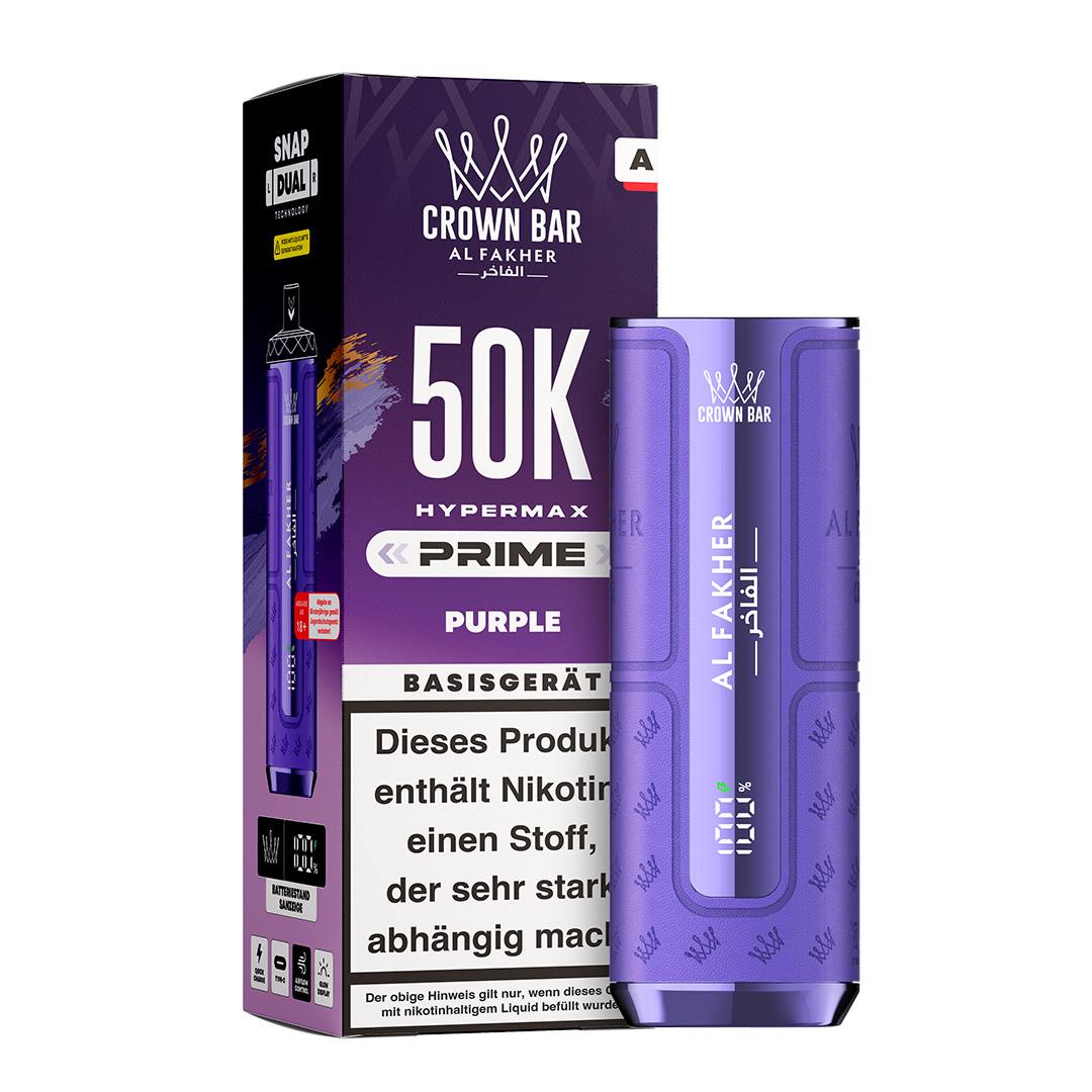 Al Fakher Crown Bar 50K Hypermax Prime Basisgerät Purple