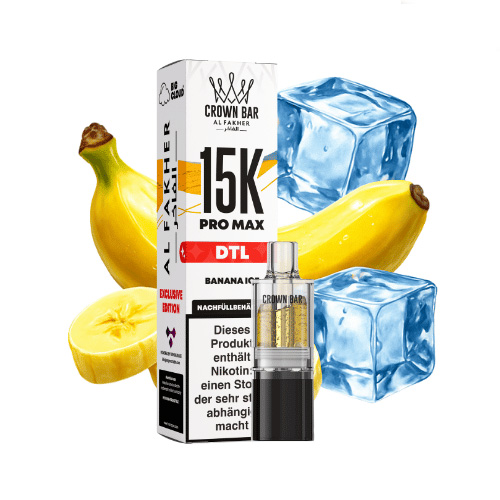 Al Fakher Crown Bar 15k Pro Max DTL Pod Banana Ice 10ml Al Fakher Crown Bar 15k Pro Max DTL Pod Banana Ice 10ml