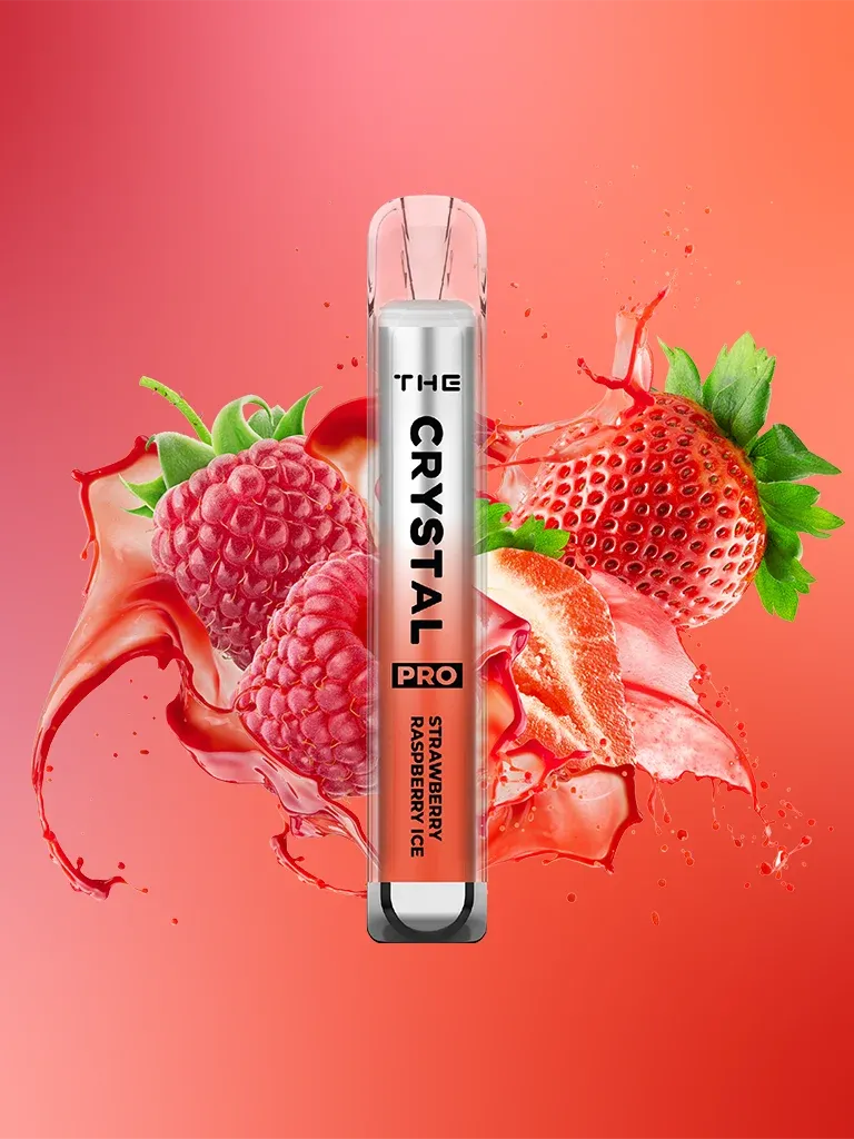 The Crystal Pro - Vape Einweg E-Zigarette Strawberry Raspberry Ice 2% Nikotin 600 Züge