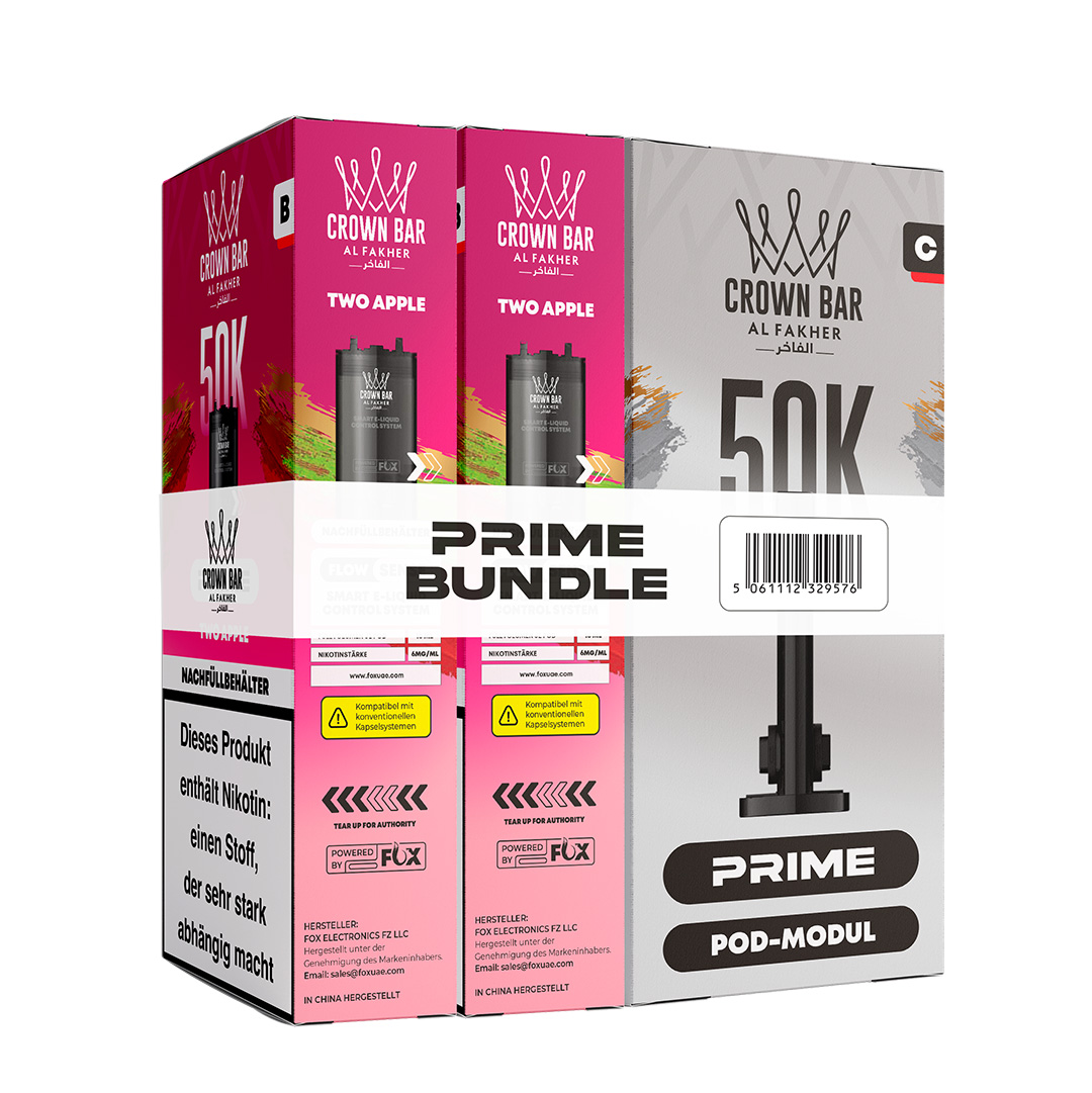 Al Fakher Crown Bar 50k Hypermax Prime Pod Bundle Two Apple